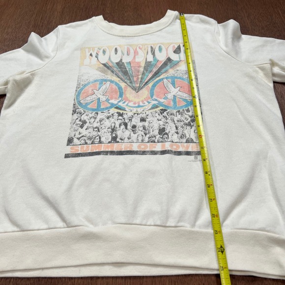Woodstock Summer of Love 1969 Graphic Sweatshirt Cream Off-White Pullover - Picture 7 of 13